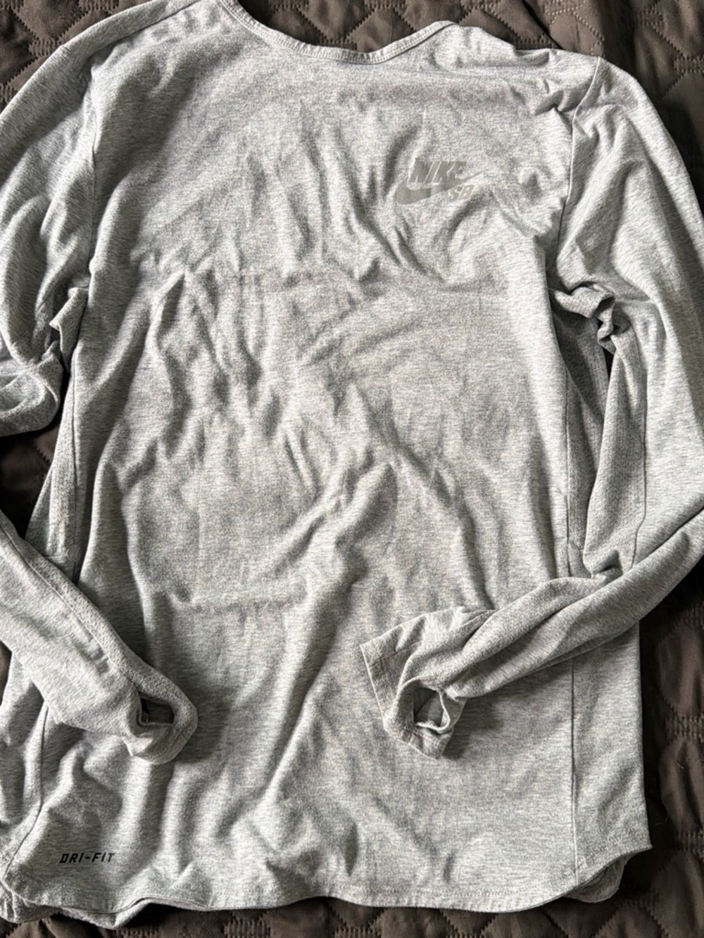 Nike SB Light Gray Long Sleeve Dri-FIT Crew